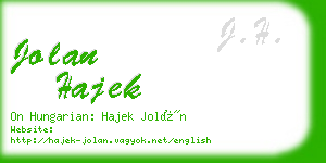 jolan hajek business card